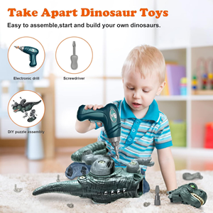 ربات اسباب بازی دایناسور کنترلی با ابزار Electric walking diy Dinosaur_اسباب بازی